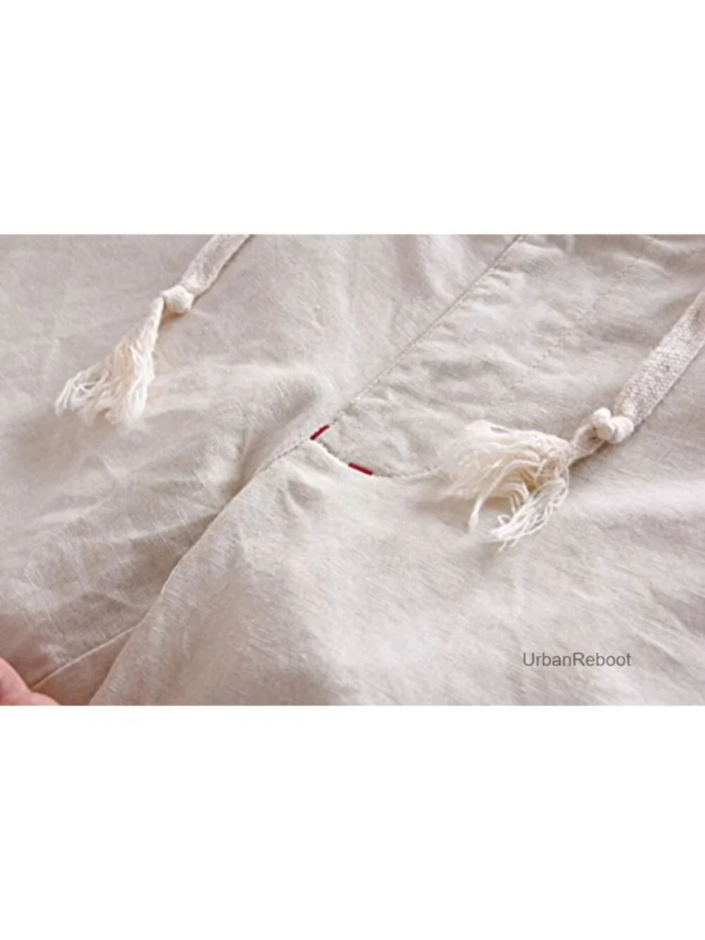 Men's Casual Drawstring Straight Fit Beach Linen Capri Pants